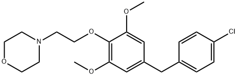 4-[2-[4-[(4-chlorophenyl)methyl]-2,6-dimethoxy-phenoxy]ethyl]morpholin e 结构式