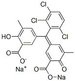 5-[(2,3,6-Trichlorophenyl)[3-methyl-4-oxo-5-(sodiooxycarbonyl)-2,5-cyclohexadien-1-ylidene]methyl]-2-hydroxy-3-methylbenzoic acid sodium salt 结构式