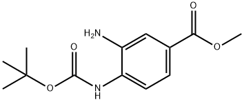 3-氨基-4-BOC氨基-苯甲酸甲酯 结构式