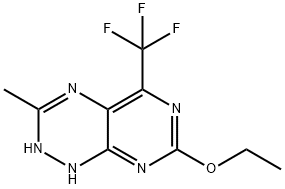7-Ethoxy-1,2-dihydro-3-methyl-5-(trifluoromethyl)pyrimido[5,4-e]-1,2,4-triazine 结构式