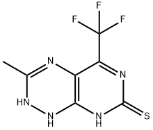 2,6-Dihydro-3-methyl-5-(trifluoromethyl)pyrimido[5,4-e]-1,2,4-triazine-7(1H)-thione 结构式