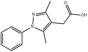 (3,5-二甲基-1-苯-1H-吡唑-4-基)乙酸 结构式