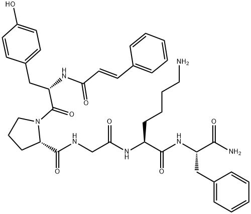 反-肉桂酰-TYR-PRO-GLY-LYS-PHE-酰胺三氟乙酸盐 结构式