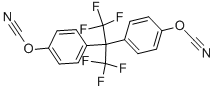 C,C'-[[2,2,2-三氟-1-(三氟甲基)亚乙基]二-4,1-亚苯基]氰酸酯 结构式