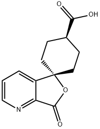 反式-7'-氧代-螺[环己基-1,5'(7'H)-呋喃并[3,4-b]吡啶]-4-羧酸 结构式