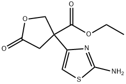 3-(2-氨基噻唑-4-基)-5-氧代四氢呋喃-3-羧酸乙酯 结构式