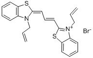 3-allyl-2-[3-[3-allylbenzothiazol-2(3H)-ylidene]prop-1-enyl]benzothiazolium bromide  结构式