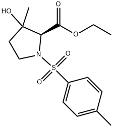 3-羟基-3-甲基-1-对甲苯磺酰基吡咯烷-2-甲酸乙酯 结构式