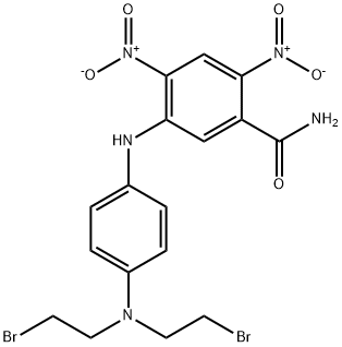 5-(p-(Bis(2-bromoethyl)amino)anilino)-2,4-dinitrobenzamide 结构式