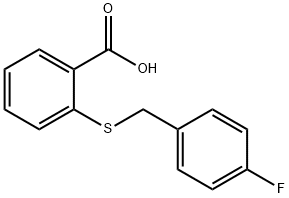2-((4-氟苄基)硫代)苯甲酸 结构式