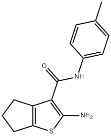 2-氨基-N-(对甲苯基)-5,6-二氢-4H-环戊二烯[B]噻吩-3-甲酰胺 结构式