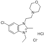 5-chloro-1-ethyl-2-methyl-3-(2-morpholinoethyl)benzimidazolium chloride monohydrochloride 结构式