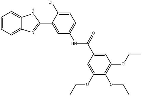 N-[3-(1H-苯并咪唑-2-基)-4-氯苯基]-3,4,5-三乙氧基苯甲酰胺 结构式