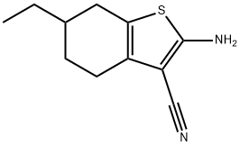 苯并噻吩-3-甲腈,4,5,6,7-四氢-2-氨基-6-乙基- 结构式