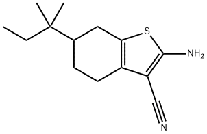 苯并噻吩-3-甲腈,4,5,6,7-四氢-2-氨基-6-(1,1-二甲基丙基)- 结构式