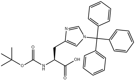 N-Boc-N'-三苯甲基-L-组氨酸 结构式