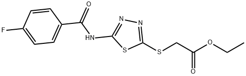 ethyl 2-({5-[(4-fluorobenzoyl)amino]-1,3,4-thiadiazol-2-yl}sulfanyl)acetate 结构式