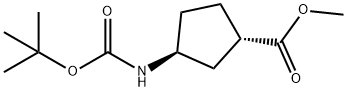 (1S,3S)-N-BOC-1-氨基环戊烷-3-羧酸甲酯 结构式