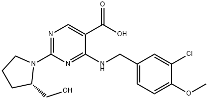 (S)-4-((3-Chloro-4-methoxybenzyl)amino)-2-(2-(hydroxymethyl)pyrrolidin-1-yl)pyrimidine-5-carboxylic acid