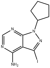 1-环戊基-3-碘-1H-吡唑并[3,4-D]嘧啶-4-胺 结构式