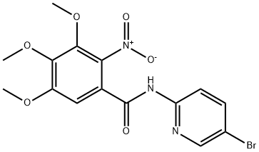 N-(5-bromo(pyridin-2-yl))(3,4,5-trimethoxy-
2-nitrophenyl)carboxamide 结构式