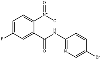 N-(5-bromo-2-pyridinyl)-(2-nitro)-5-fluorophenylcarboxamide 结构式