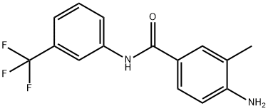 3-甲基-4-氨基-N-(3-三氟甲基苯基)苯磺酰胺 结构式