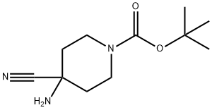 叔丁基 4-氨基-4-氰基四氢-1(2H)-吡啶甲酸酯 结构式