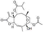 2-Methylpropanoic acid (3aR,4R,6R,8S,9S,10Z,11aR)-8-acetoxy-2,3,3a,4,5,6,7,8,9,11a-decahydro-9-hydroxy-6,10-dimethyl-3-methylene-2-oxo-6,9-epoxycyclodeca[b]furan-4-yl ester 结构式