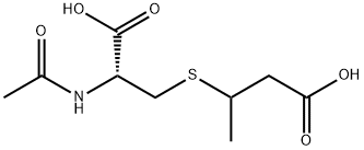 N-乙酰-S-(3-羧基-2-丙基)-L-2-氨基-3-巯基丙酸 结构式