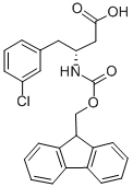 FMOC-(R)-3-氨基-4-(3-氯苯基)-丁酸 结构式