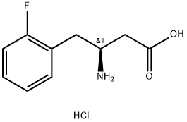 (S)-3-氨基-4-(2-氟苯基)丁酸盐酸盐 结构式