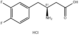 RS-3-氨基-4-(3,4-二氟苯基)丁酸盐酸盐 结构式