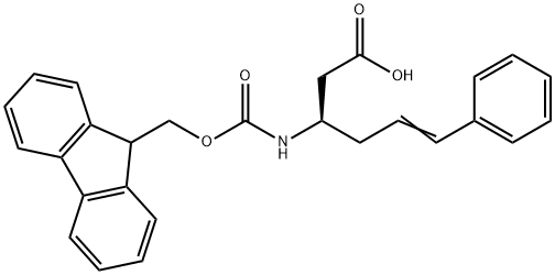(3R)-3-[[(9H-芴-9-甲氧基)羰基]氨基]-6-苯基-5-己酸 结构式