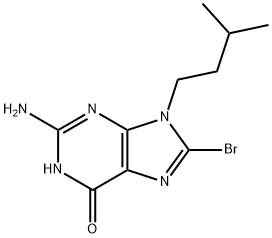 2-氨基-8-溴-9-异戊基-5H-嘌呤-6(9H)-酮 结构式