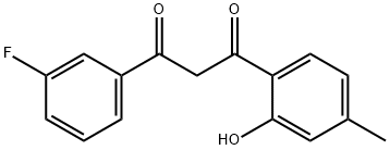 1-(3-氟苯基)-3-(2-羟基-4-甲基苯基)丙烷-1,3-二酮 结构式