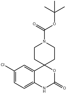1'-BOC-6-氯螺[4H-3,1-苯并噁嗪-4,4'-哌啶]-2(1H)-酮 结构式