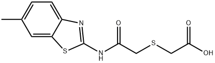 [(6-甲基-苯并噻唑-2-氨基酰基)-甲基硫]-乙酸 结构式