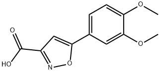 5 - (3,4-二甲氧基苯基)异恶唑-3羧酸 结构式