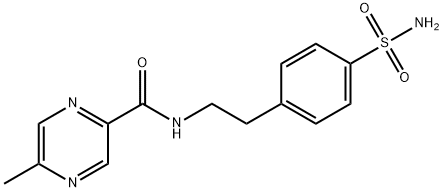 2-[4-氨基磺酰-苯基]-乙基-5-甲基吡嗪甲酰胺 结构式