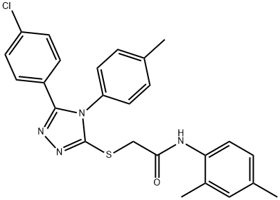 2-{[5-(4-chlorophenyl)-4-(4-methylphenyl)-4H-1,2,4-triazol-3-yl]sulfanyl}-N-(2,4-dimethylphenyl)acetamide 结构式