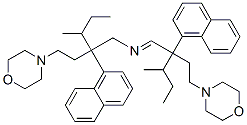 4-[4-Methyl-3-[N-[3-methyl-2-(2-morpholinoethyl)-2-(1-naphtyl)pentyl]formimidoyl]-3-(1-naphtyl)hexyl]morpholine 结构式