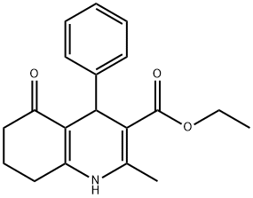 2-甲基-5-氧代-4-苯基-1,4,5,6,7,8-六氢喹啉-3-甲酸乙酯 结构式