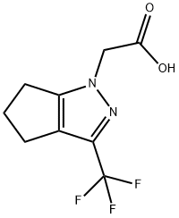 (3-三氟甲基-5,6-二氢-4氢-环戊-吡唑-1-基)-乙酸 结构式