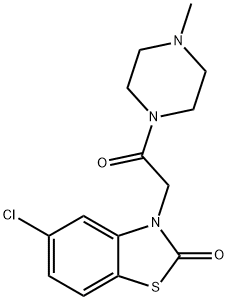 5-Chloro-3-[[(4-methylpiperazin-1-yl)carbonyl]methyl]benzothiazol-2(3H)-one 结构式