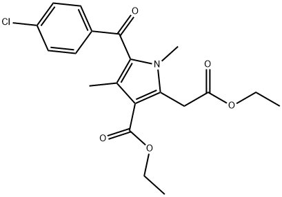 ethyl 5-(4-chlorobenzoyl)-3-(ethoxycarbonyl)-1,4-dimethyl-1H-pyrrole-2-acetate 结构式