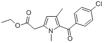 ethyl 5-(4-chlorobenzoyl)-1,4-dimethyl-1H-pyrrole-2-acetate 结构式