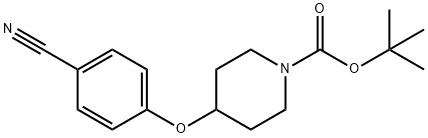 -1-哌啶甲酸,4-(4-氰基苯氧基)-1,1-DIMETHYLETHYLESTER 结构式