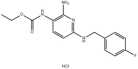 ethyl 2-amino-6-[[p-fluorobenzyl]amino]pyridine-3-carbamate monohydrochloride 结构式