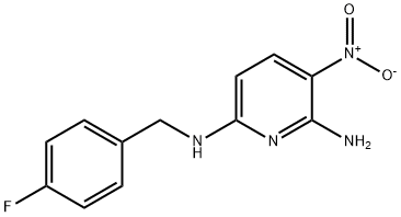 2-氨基-3-硝基-6-(4-氟苄基氨基)吡啶 结构式